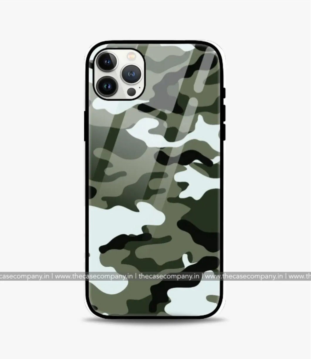Military Camo Glass Phone Case