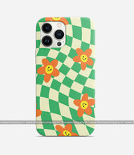 Load image into Gallery viewer, Orange Smiley Face Checkered Print Case
