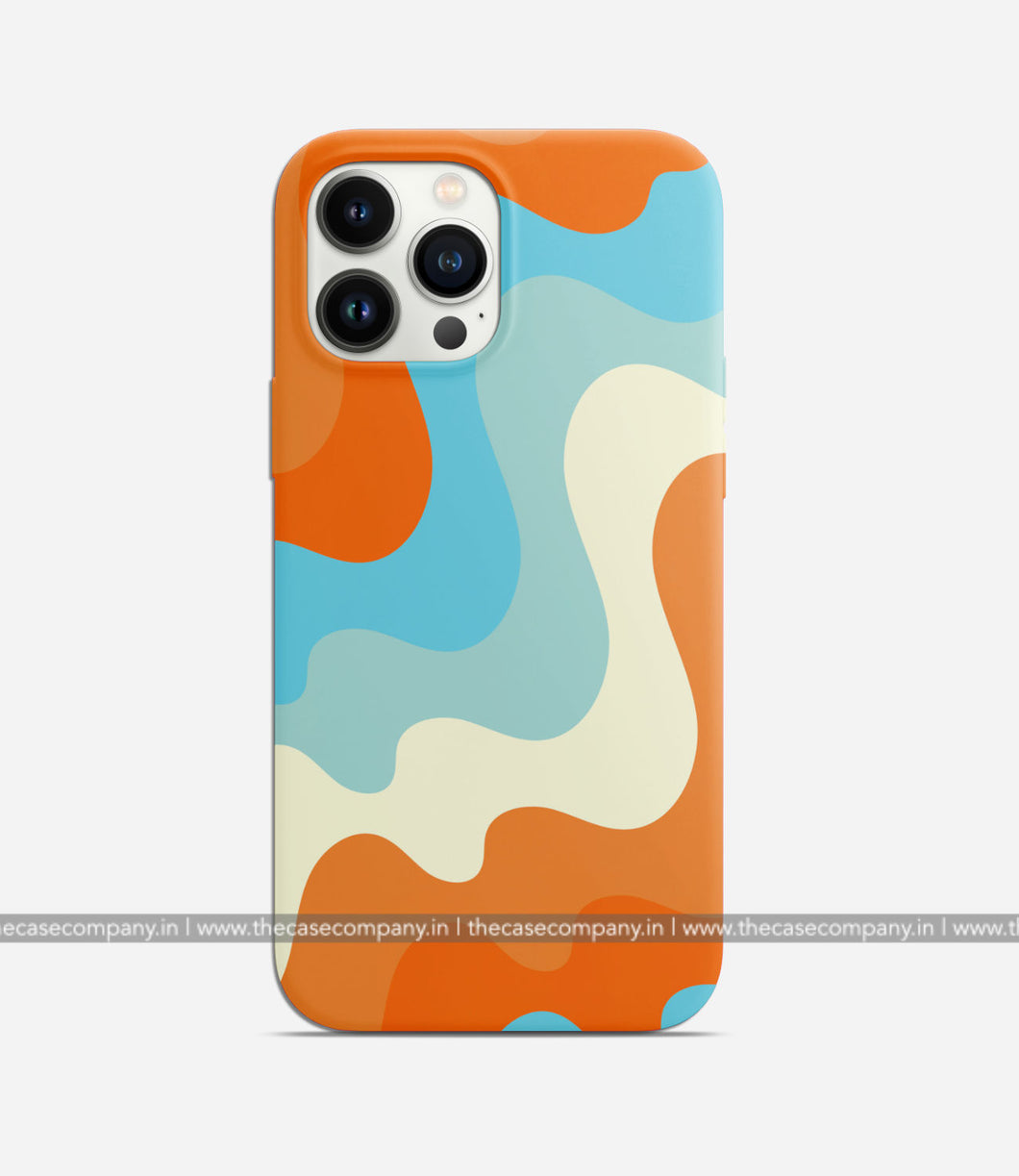 Orange & Blue Waves Pattern Phone Case