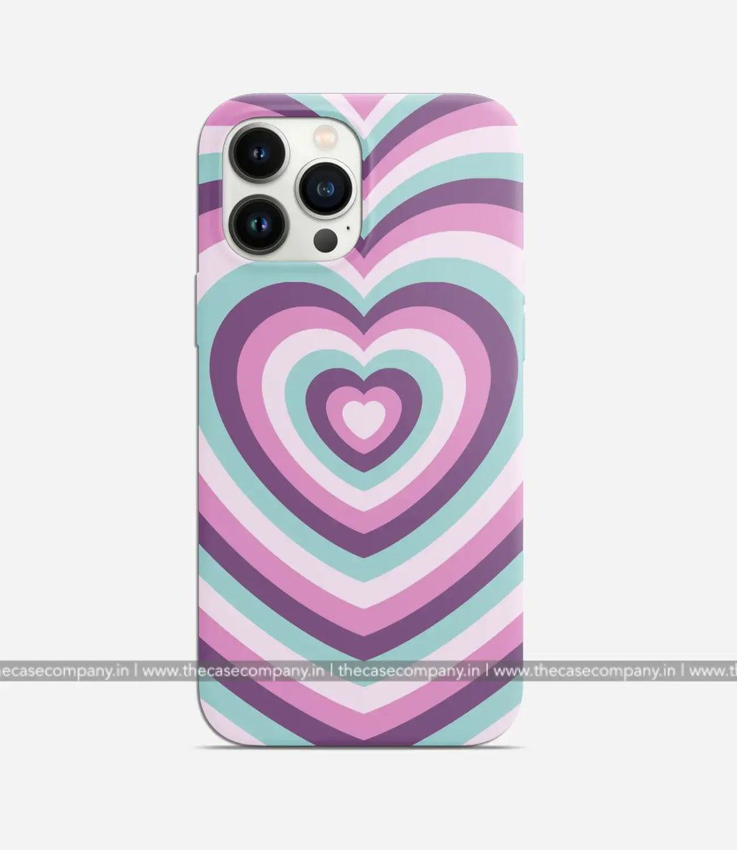 Pastel Violet & Green Heart Y2K Phone Case