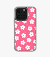 Pink Daisy Pattern Floral Silicone Case