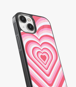 Pink Flare Heart Y2K Glass Case