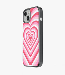 Pink Flare Heart Y2K Glass Case