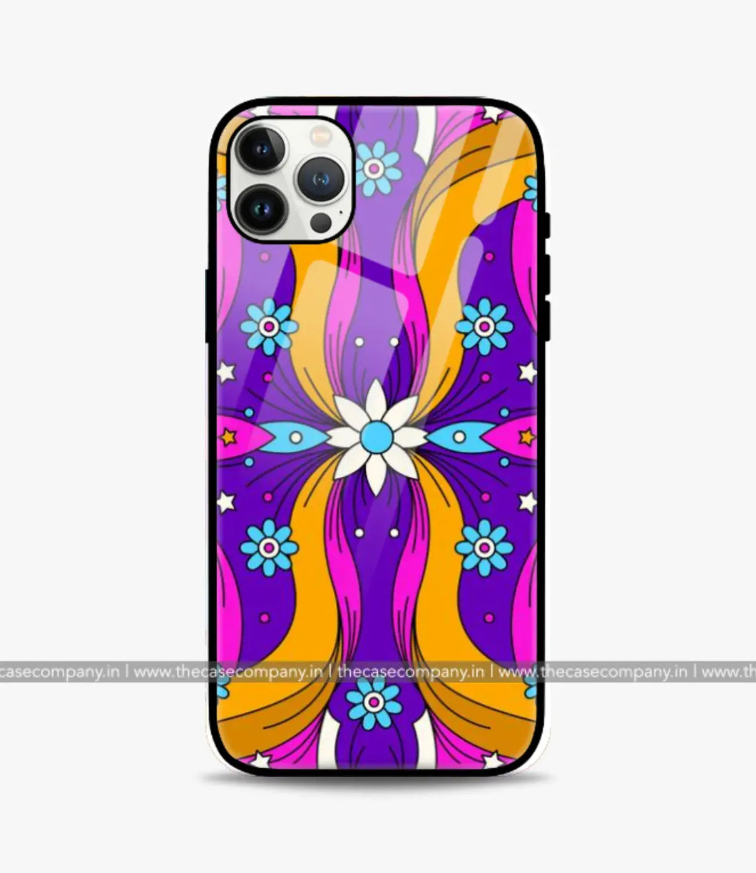 Psychedelic Hippie Pattern Glass Case