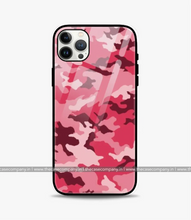 Load image into Gallery viewer, Red Camo Glass Phone Case

