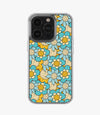 Retro 70s Blue Floral Silicone Case