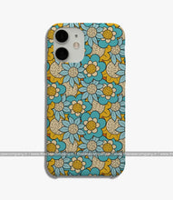 Load image into Gallery viewer, Retro 70S Blue Floral Phone Case
