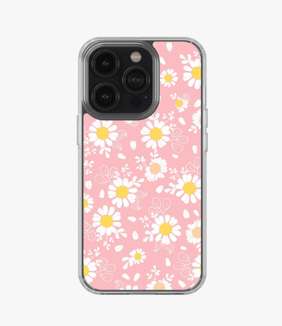 Retro Daisies Pink Floral Silicone Case