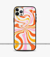 Retro Rainbow Line Glass Phone Case