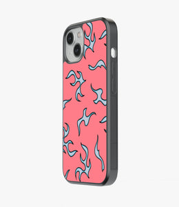 Sea Pink Flame Y2K Glass Case