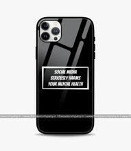 Load image into Gallery viewer, Social Media Anti Social Glass Phone Case
