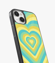 Load image into Gallery viewer, Summer Green &amp; Yellow Heart Y2K Glass Case
