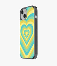 Load image into Gallery viewer, Summer Green &amp; Yellow Heart Y2K Glass Case
