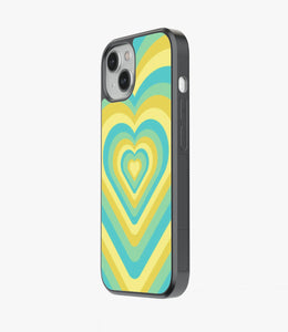 Summer Green & Yellow Heart Y2K Glass Case