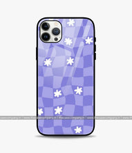 Load image into Gallery viewer, Trippy Violet Grid Glass Phone Case
