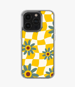 Vintage Groovy Floral Checkered Silicone Case