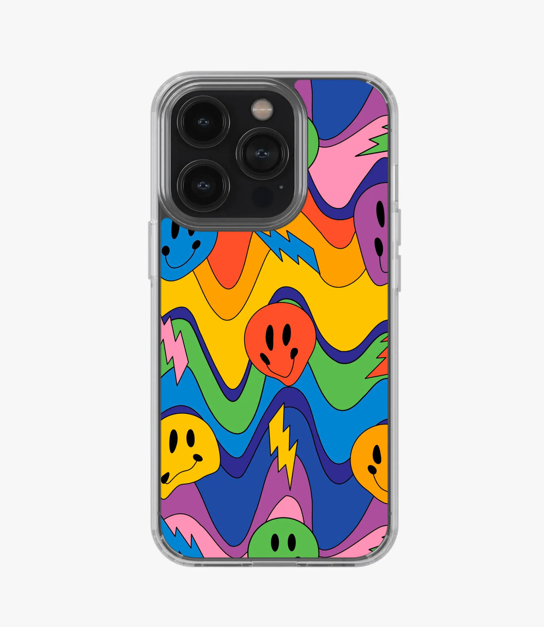 Wavy Colorful Smiley Silicone Case