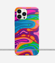 Load image into Gallery viewer, Wavy Multicolored Groovy Phone Case
