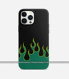 Y2K Green Flames Phone Case