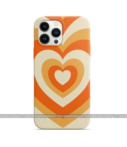 Y2K Orange Retro Hearts Phone Case