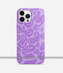 Y2K Pastel Purple Dripping Smiley Phone Case