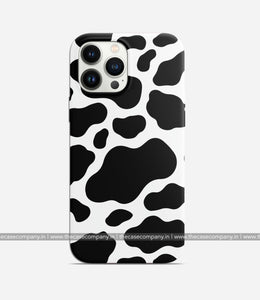 Y2k Cow Print Matte Case - BLACK