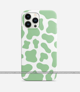 Y2k Cow Print Matte Case - GREEN