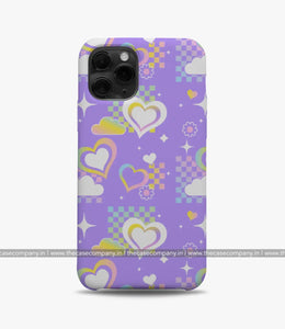 Y2K Print Purple Phone Case