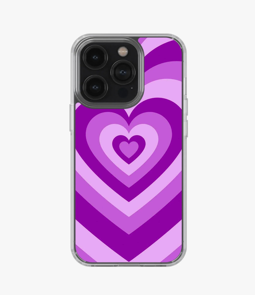 Y2k Purple Hearts Silicone Case