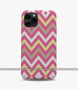 Yellow And Pink Broad Chevron Phone Case