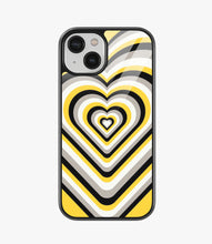 Load image into Gallery viewer, Yellow &amp; Black Heart Y2K Glass Case
