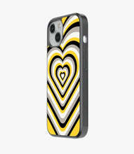 Load image into Gallery viewer, Yellow &amp; Black Heart Y2K Glass Case
