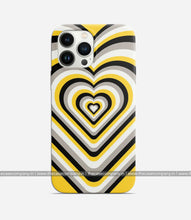Load image into Gallery viewer, Yellow &amp; Black Heart Y2K Phone Case
