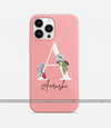 Personalized Floral Phone Case - Sea Pink