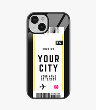Load image into Gallery viewer, Your City Boarding Pass Glass Case
