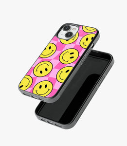 Checkered Smiley Glass Case