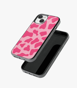 Y2k Pink Cow Print Glass Case