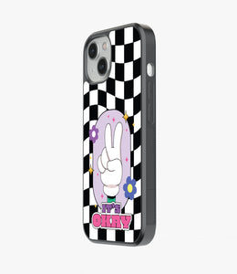 It's Okay Checkered Glass Case