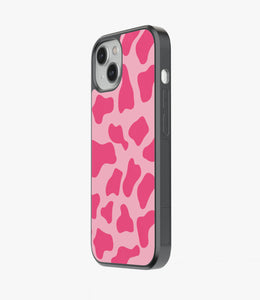 Y2k Pink Cow Print Glass Case