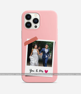 Personalized Polaroid Photo You & Me Case - Light Pink