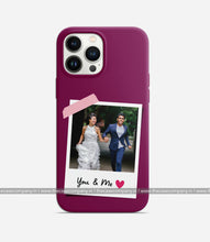 Load image into Gallery viewer, Personalized Polaroid Photo You &amp; Me Case - Maroon
