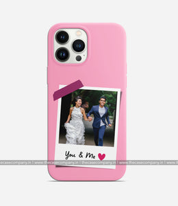 Personalized Polaroid Photo You & Me Case - Carnation Pink