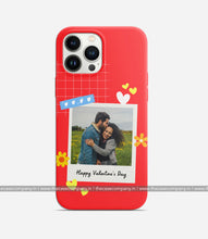 Load image into Gallery viewer, Personalized Polaroid Photo Valentine Matte Case - Red Orange
